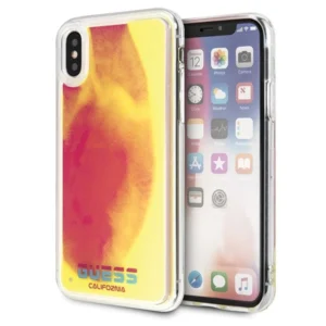 Guess GUHCPXGLCPI iPhone X/Xs różowy /pink hard case California Glow in the darkeng