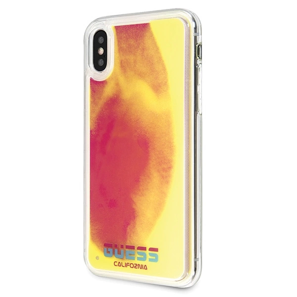 Guess GUHCPXGLCPI iPhone X/Xs różowy /pink hard case California Glow in the darkeng