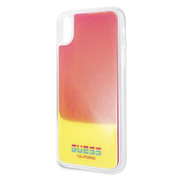 Guess GUHCPXGLCPI iPhone X/Xs różowy /pink hard case California Glow in the darkeng