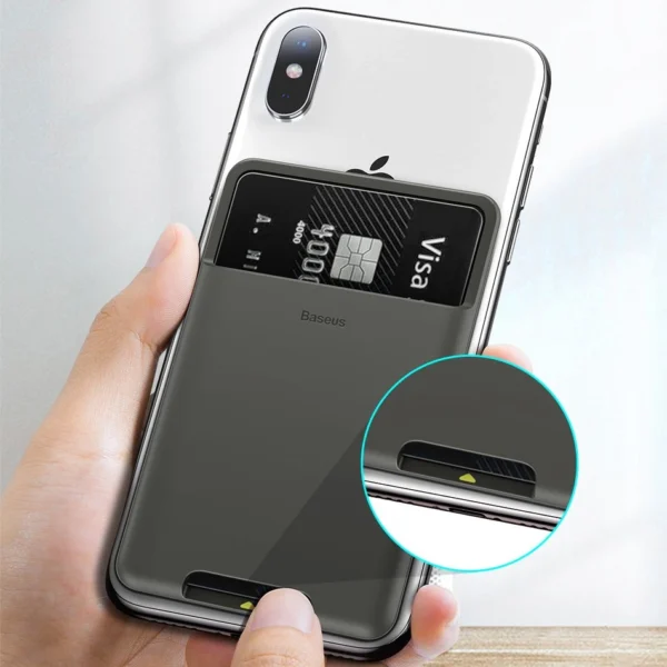 Baseus self-adhesive card case for phone documents gray (ACKD-B0G)eng