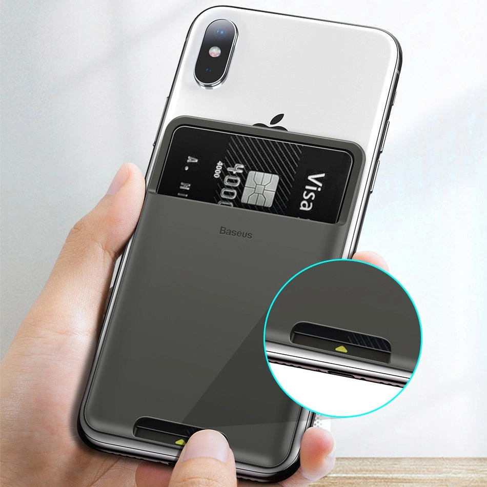 Baseus self-adhesive card case for phone documents gray (ACKD-B0G)eng