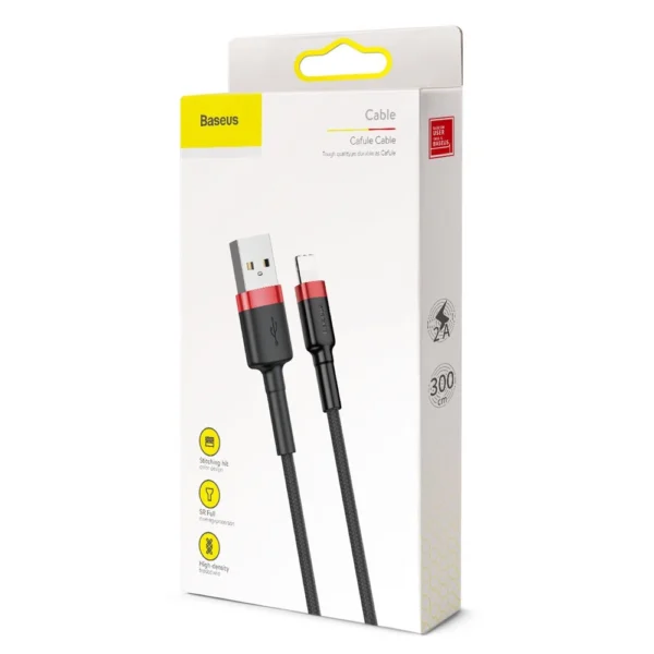 Baseus Cafule USB-A / Lightning 2A QC 3.0 cable 3 m - black and redeng