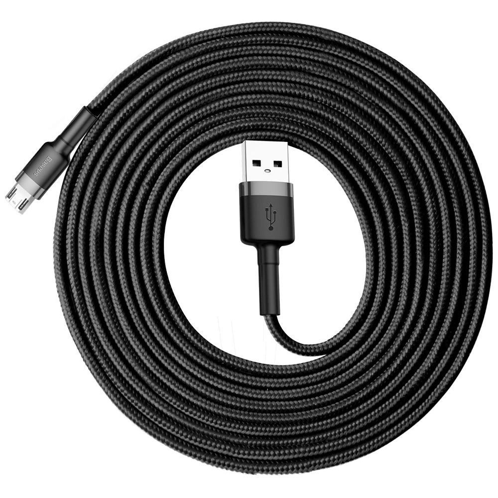 Baseus Cafule Cable durable nylon cable USB / micro USB 2A 3M black-gray (CAMKLF-HG1)eng
