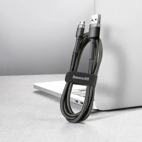 Baseus Cafule Cable durable nylon cable USB / micro USB 2A 3M black-gray (CAMKLF-HG1)eng