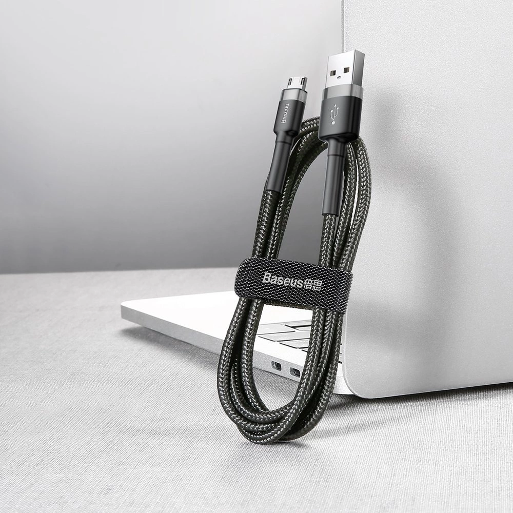Baseus Cafule Cable durable nylon cable USB / micro USB 2A 3M black-gray (CAMKLF-HG1)eng