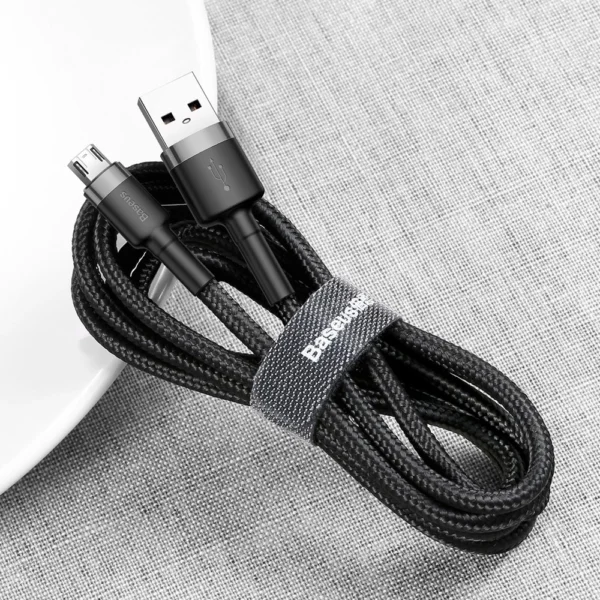 Baseus Cafule Cable durable nylon cable USB / micro USB 2A 3M black-gray (CAMKLF-HG1)eng
