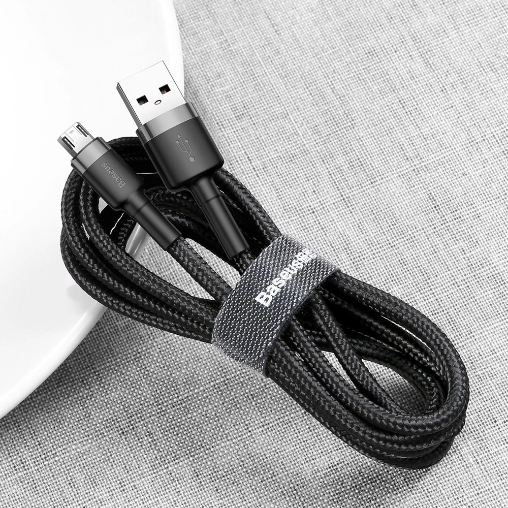 Baseus Cafule Cable durable nylon cable USB / micro USB 2A 3M black-gray (CAMKLF-HG1)eng