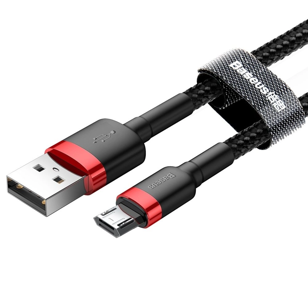 Baseus Cafule Cable durable nylon cable USB / micro USB 2A 3M black-red (CAMKLF-H91)eng