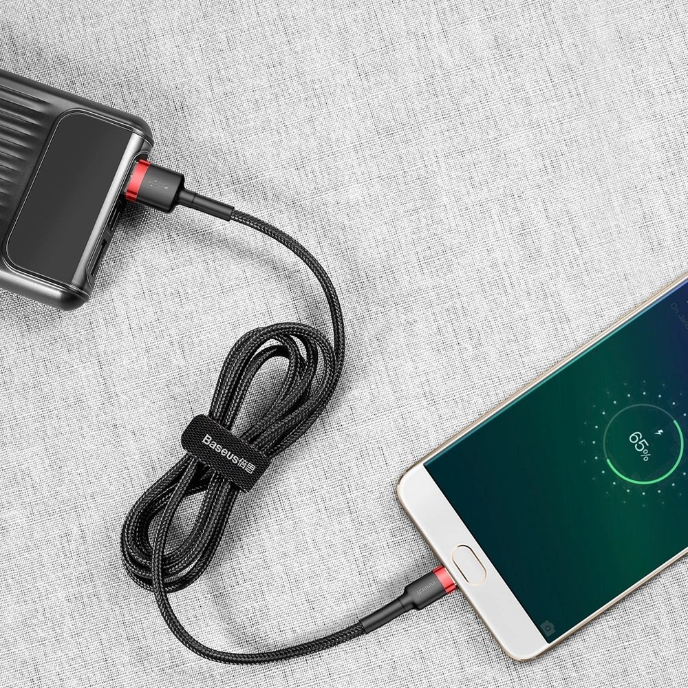 Baseus Cafule Cable durable nylon cable USB / micro USB 2A 3M black-red (CAMKLF-H91)eng
