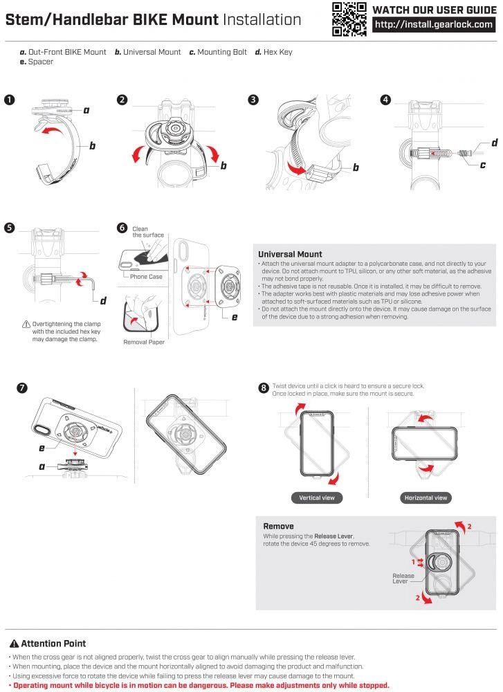 Spigen Gearlock MS100 Bike Handlebar Mount - Blackeng
