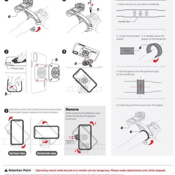 Spigen Gearlock MF100 Bike Stem Mount - Blackeng