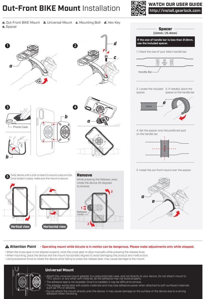 Spigen Gearlock MF100 Bike Stem Mount - Blackeng
