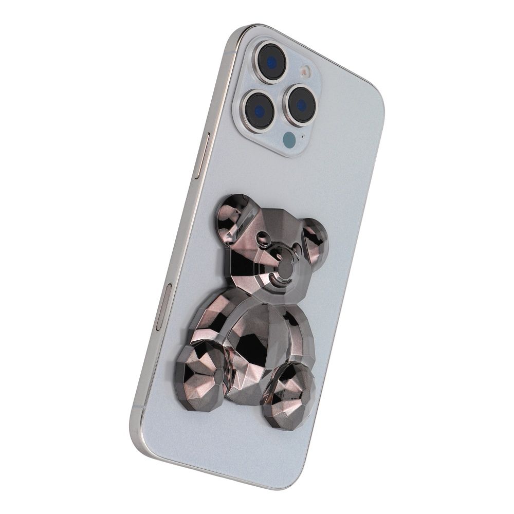 Phone stand BEAR - stick-on - black