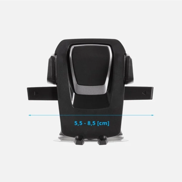Telescopic adjustable car holder for dashboard, glass, blackeng