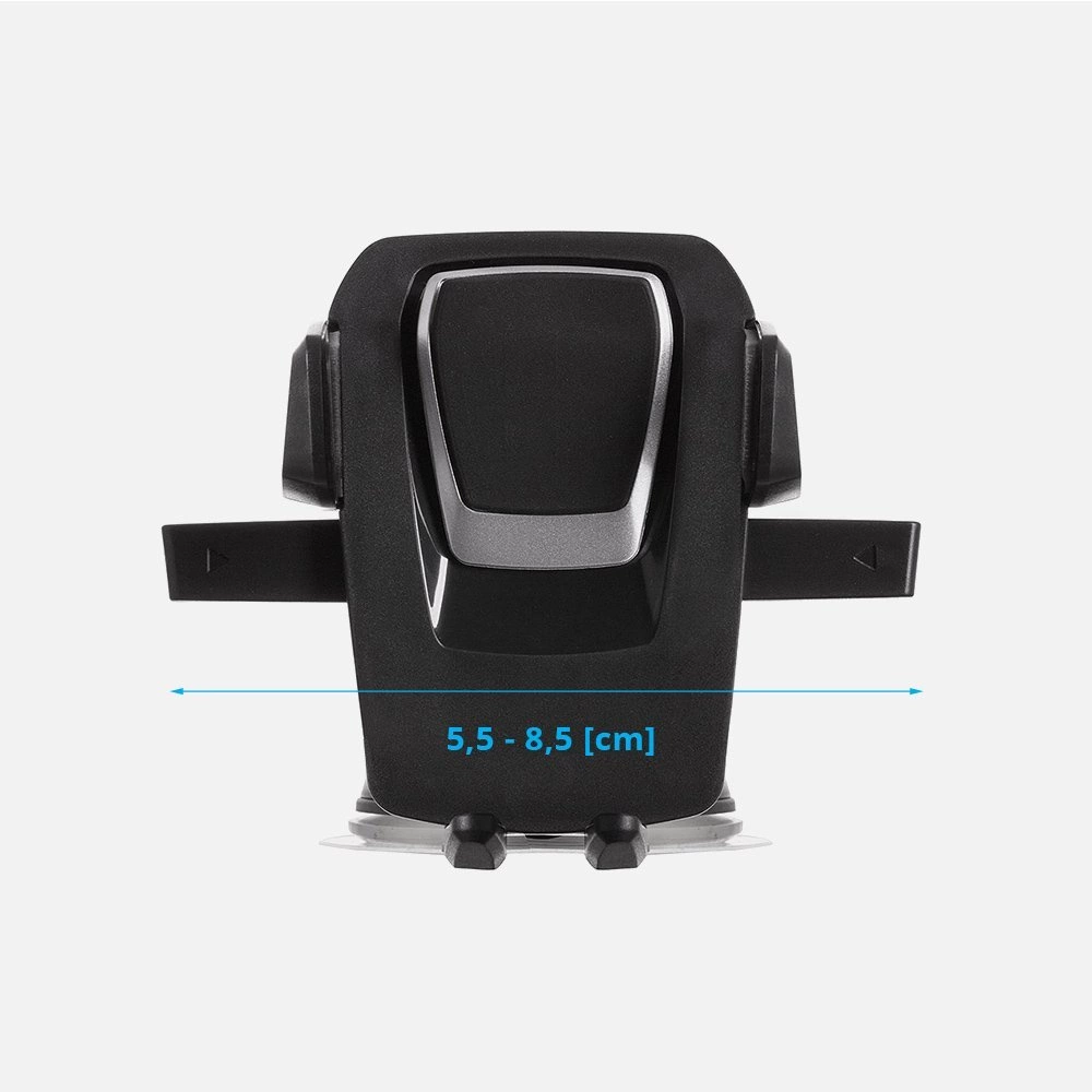 Telescopic adjustable car holder for dashboard, glass, blackeng