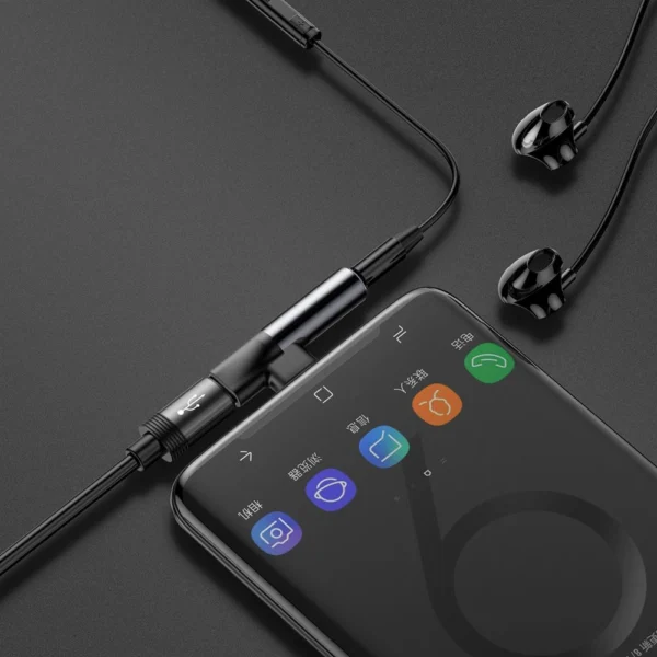 Baseus Audio Converter L41 adapter from USB-C to USB-C port + 3.5 mm headphone jack black (CATL41-01)eng