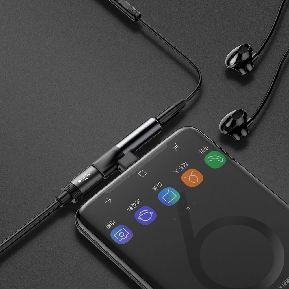 Baseus Audio Converter L41 adapter from USB-C to USB-C port + 3.5 mm headphone jack black (CATL41-01)eng