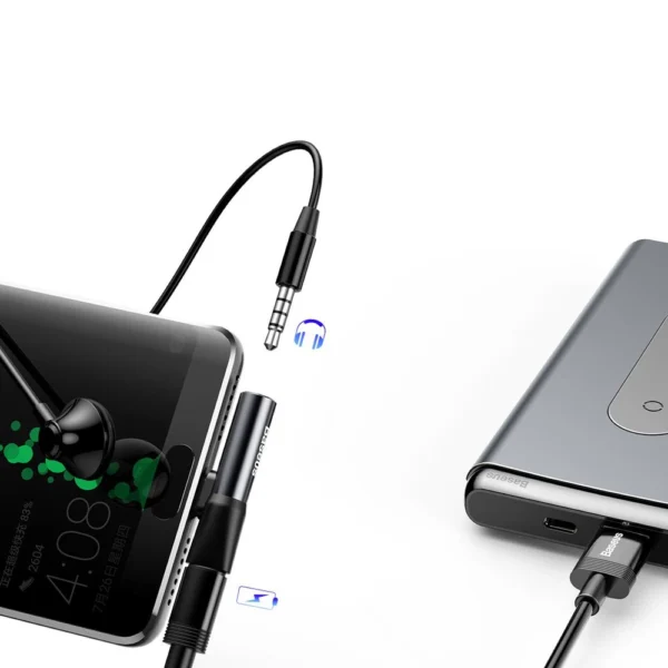 Baseus Audio Converter L41 adapter from USB-C to USB-C port + 3.5 mm headphone jack black (CATL41-01)eng