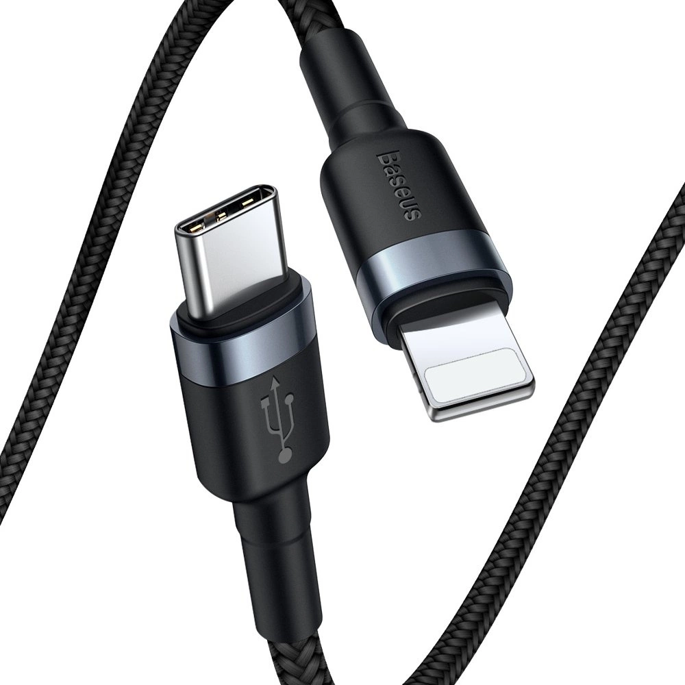 Baseus CATLKLF-G1 Lightning - USB-C PD QC cable 18W 480Mb/s 1m - black and grayeng