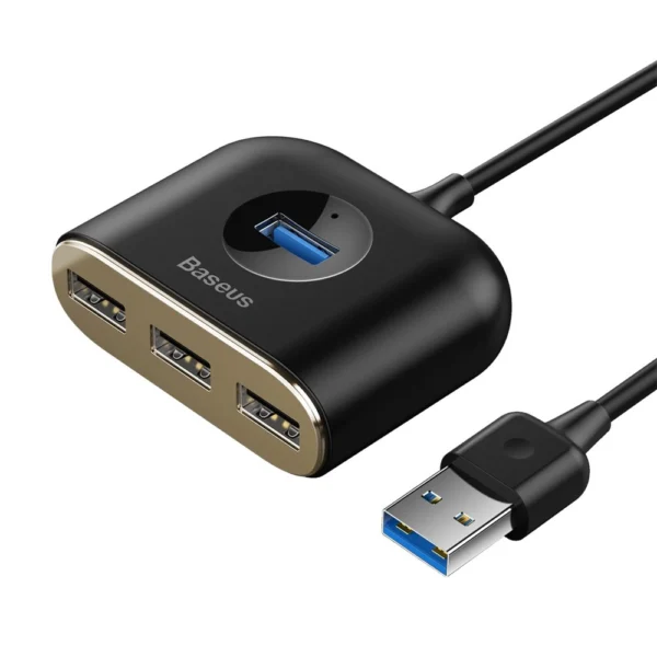 HUB Baseus Square USB-A to 1x USB-A 3.2 Gen 1 / 3x USB 2.0 with 1m cable - blackeng