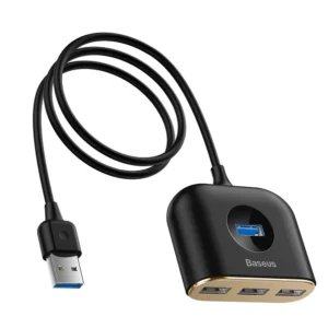 HUB Baseus Square USB-A to 1x USB-A 3.2 Gen 1 / 3x USB 2.0 with 1m cable - blackeng