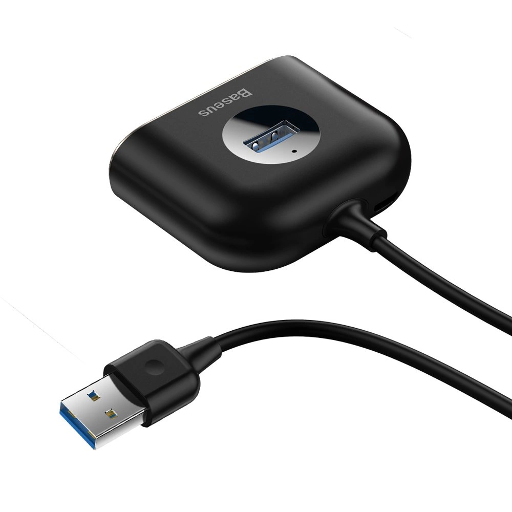 HUB Baseus Square USB-A to 1x USB-A 3.2 Gen 1 / 3x USB 2.0 with 1m cable - blackeng