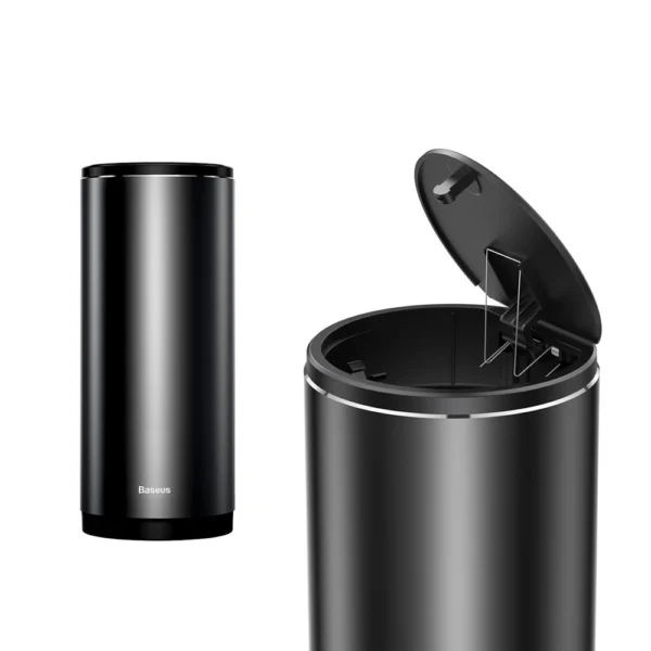 Baseus Mini Car Waste Bin with Lid Black (CRLJT-01)eng