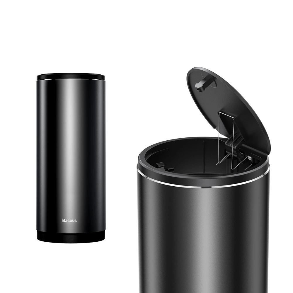 Baseus Mini Car Waste Bin with Lid Black (CRLJT-01)eng