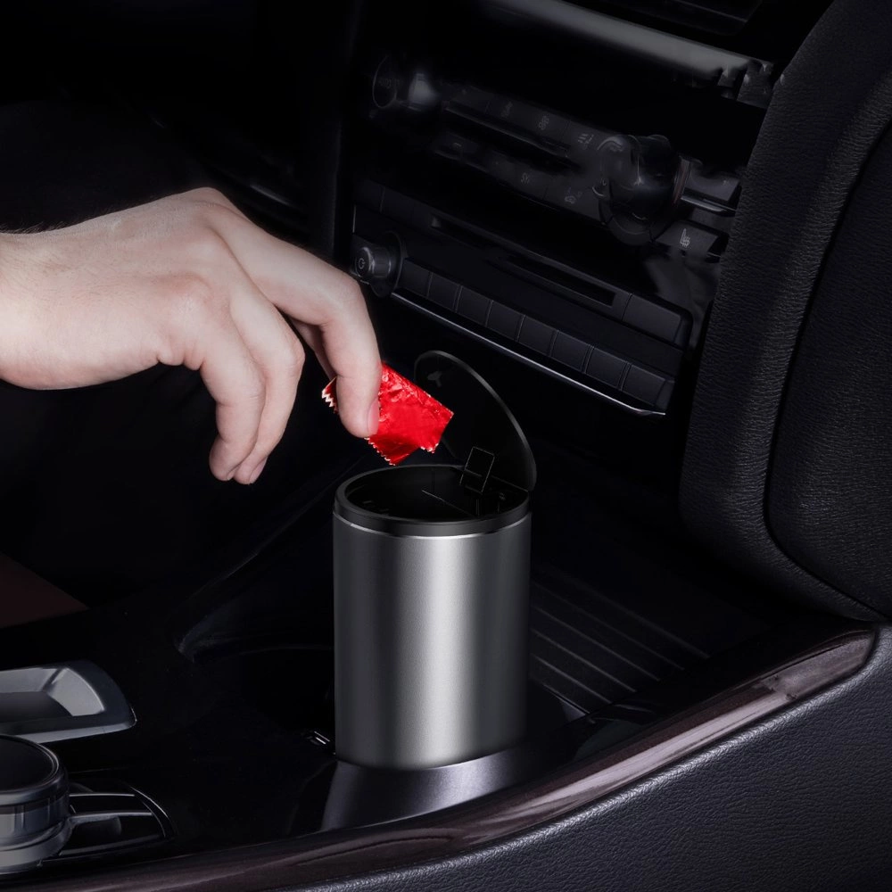 Baseus Mini Car Waste Bin with Lid Black (CRLJT-01)eng