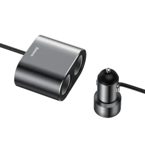 Baseus CRDYQ-01 splitter 2x cigarette lighter socket 80W 2x USB-A 3.1A - blackeng