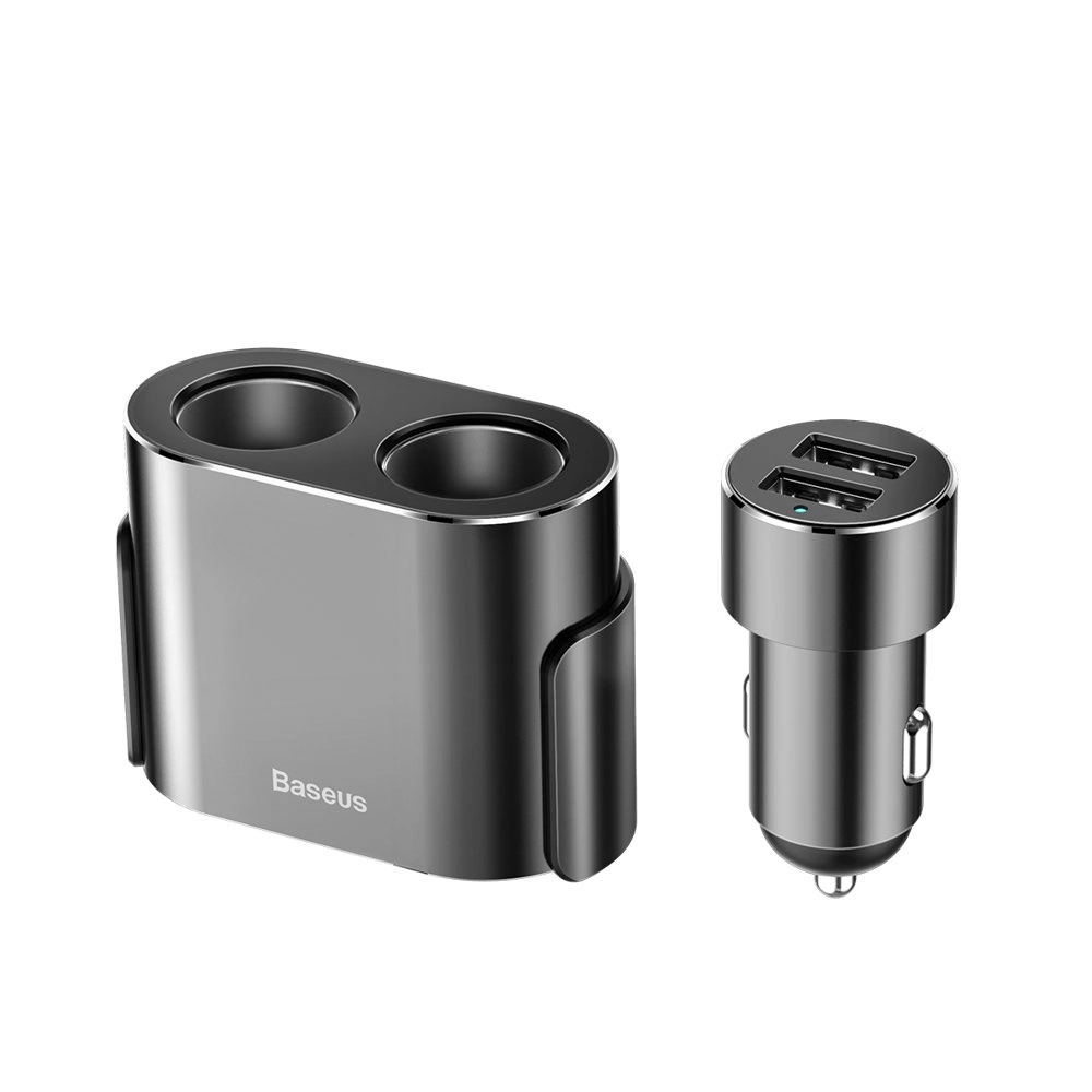 Baseus CRDYQ-01 splitter 2x cigarette lighter socket 80W 2x USB-A 3.1A - blackeng