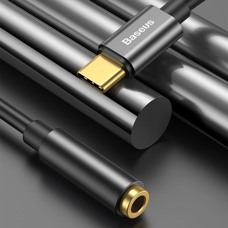 Baseus L54 adapter for USB-C headphones / mini jack 3.5mm DAC 24 bit 48 KHz - blackeng
