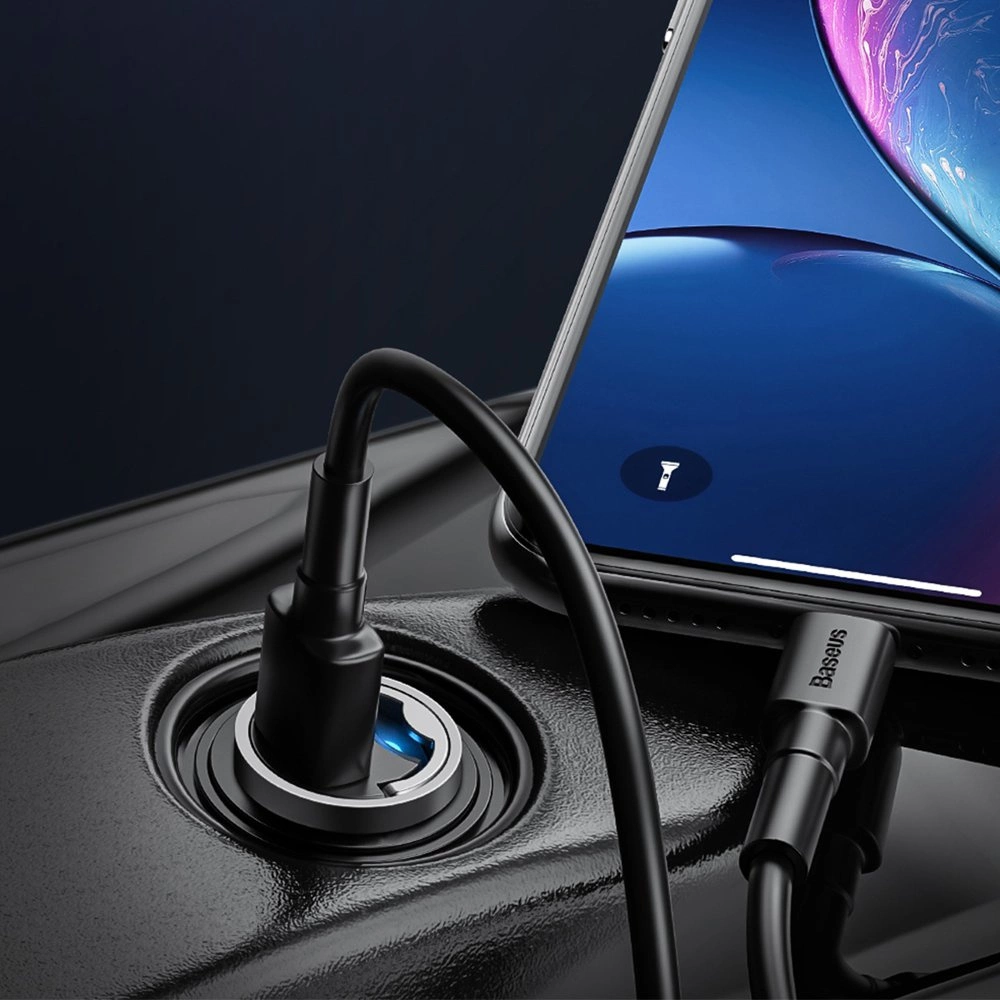 Baseus Tiny Star mini smart USB car charger 30W Quick Charge 3.0 gray (VCHX-A0G)eng