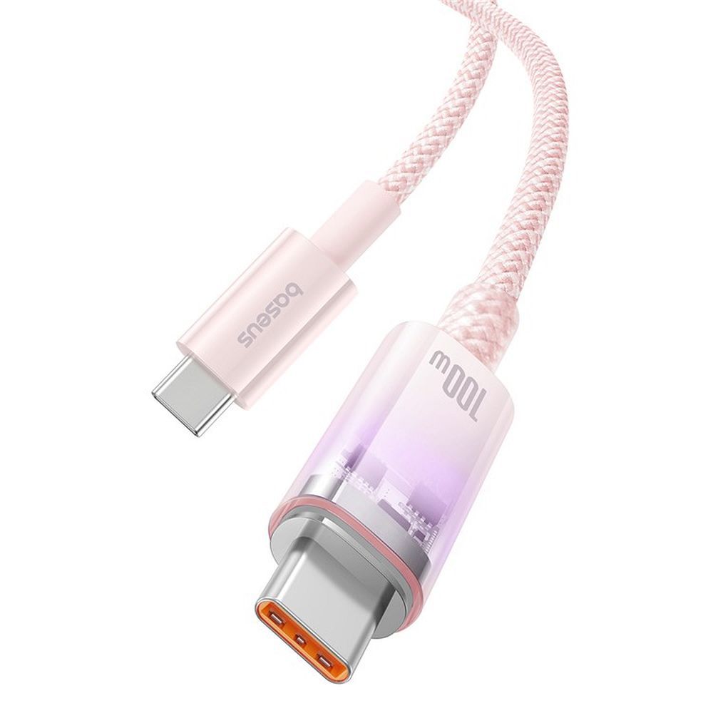 BASEUS cabel Type C to Type C PD 6A 100W Explorer P10319703411-00 / CB000043 1 m pink