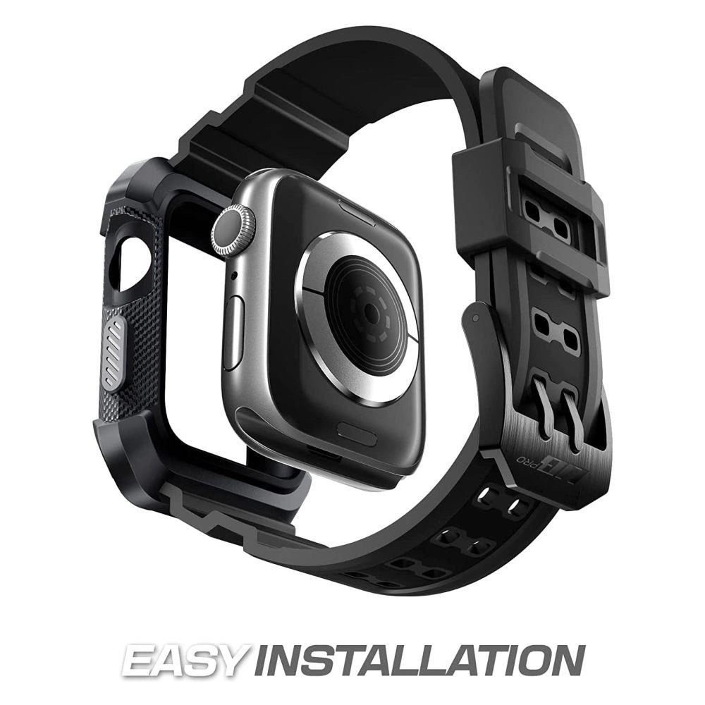 Supcase Unicorn Beetle Pro Case with Strap for Apple Watch 4/5/6/7/8/SE (44/45 mm) - Blackeng