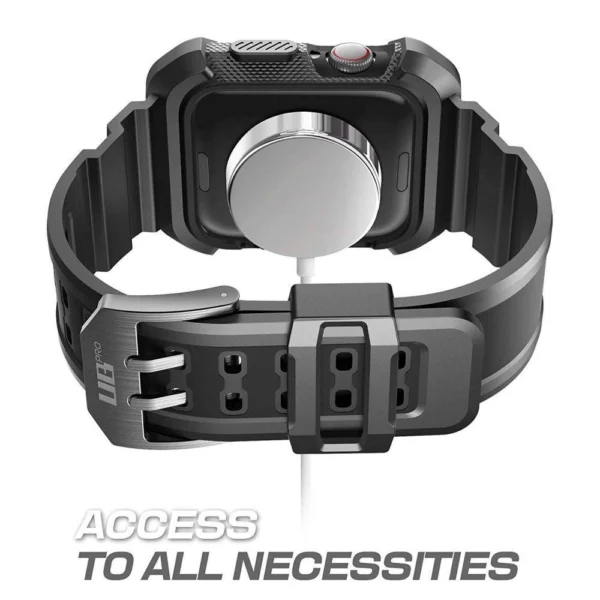Supcase Unicorn Beetle Pro Case with Strap for Apple Watch 4/5/6/7/8/SE (44/45 mm) - Blackeng