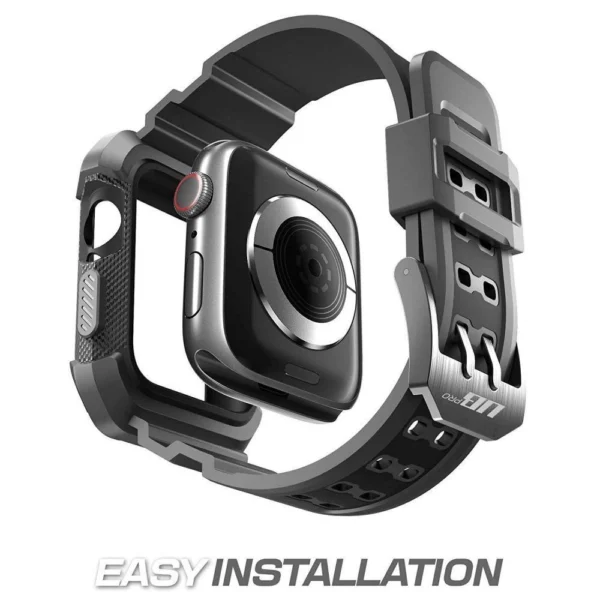 Supcase Unicorn Beetle Pro Case with Strap for Apple Watch 4/5/6/7/8/SE (44/45 mm) - Blackeng