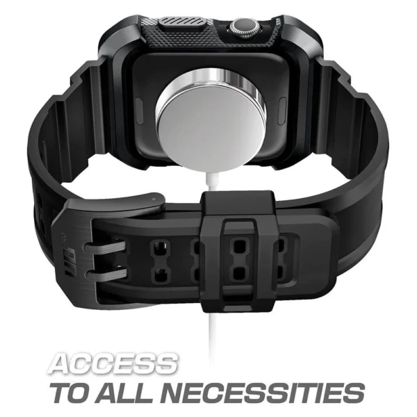 Supcase Unicorn Beetle Pro Case with Strap for Apple Watch 4/5/6/7/8/SE (44/45 mm) - Blackeng