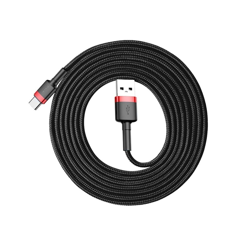 Baseus Cafule Cable Durable Nylon Cable USB / USB-C QC3.0 2A 2M Black-Red (CATKLF-C91)eng