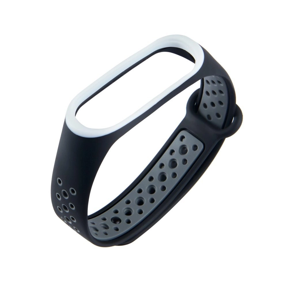 Replacement Silicone Wristband Strap for Xiaomi Mi Band 4 / Mi Band 3 Dots Black / Grayeng