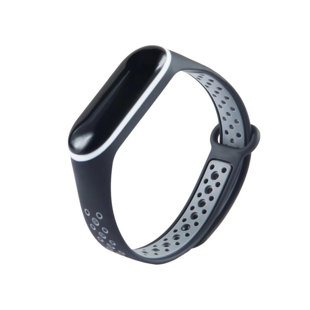 Replacement Silicone Wristband Strap for Xiaomi Mi Band 4 / Mi Band 3 Dots Black / Grayeng