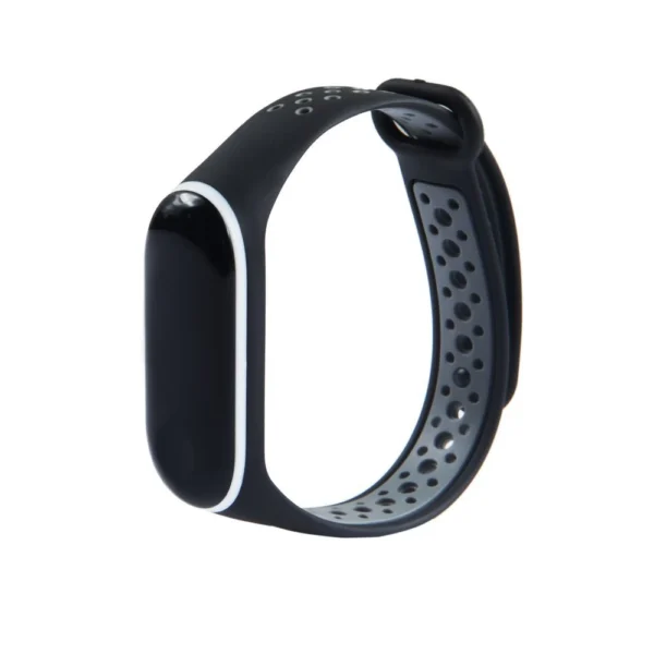 Replacement Silicone Wristband Strap for Xiaomi Mi Band 4 / Mi Band 3 Dots Black / Grayeng