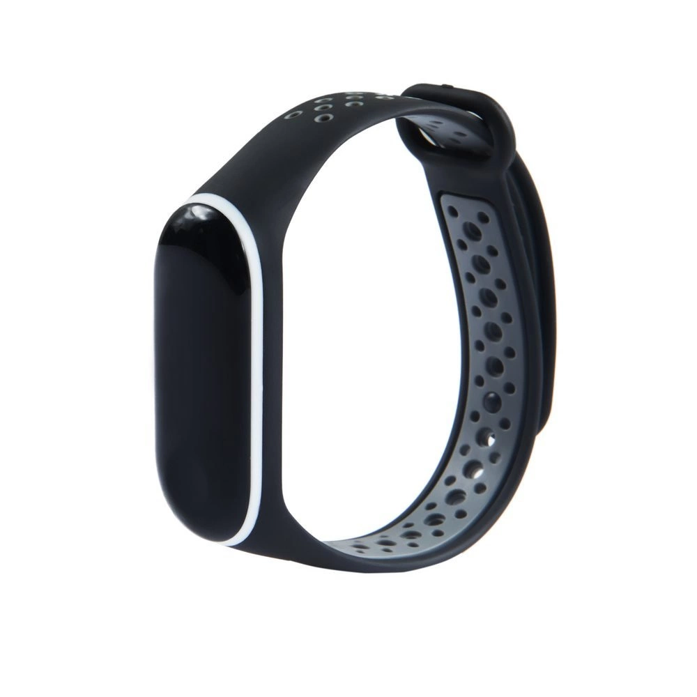 Replacement Silicone Wristband Strap for Xiaomi Mi Band 4 / Mi Band 3 Dots Black / Grayeng