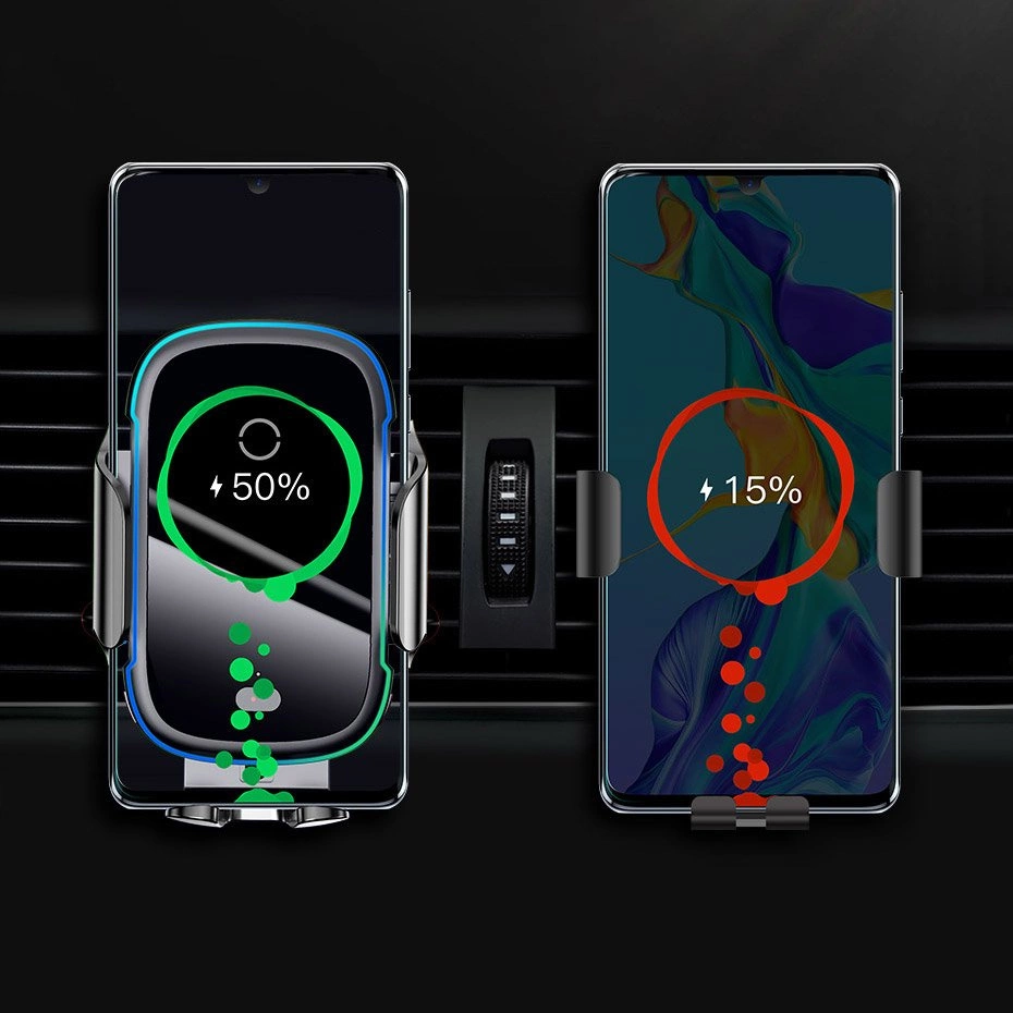Baseus Automatic Electric Car Holder Qi Wireless Charger 15W Black (WXHW03-01)eng