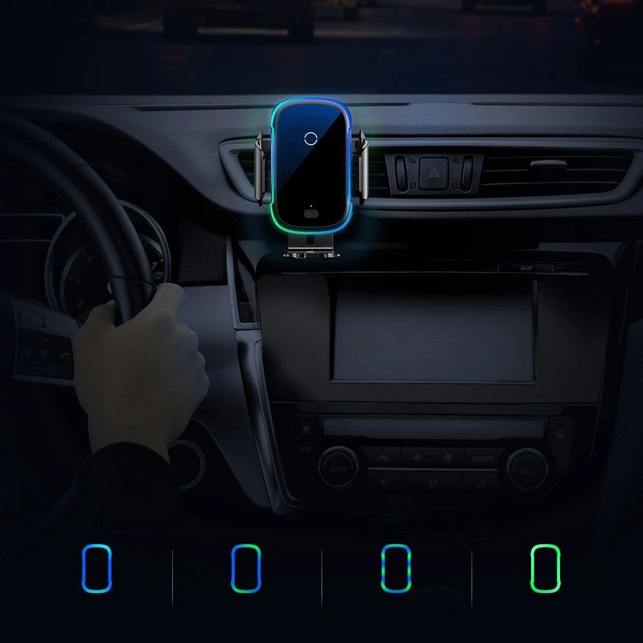 Baseus Automatic Electric Car Holder Qi Wireless Charger 15W Black (WXHW03-01)eng