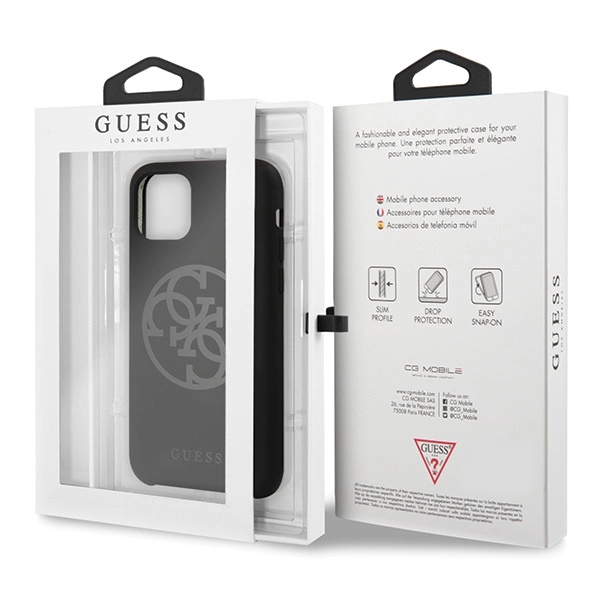 Guess GUHCN58LS4GBK iPhone 11 Pro black/czarny hard case Silicone 4G Tone On Toneeng
