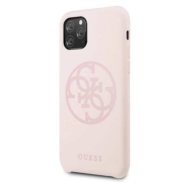 Guess GUHCN58LS4GLP iPhone 11 Pro light pink/light pink hard case Silicone 4G Tone On Toneeng