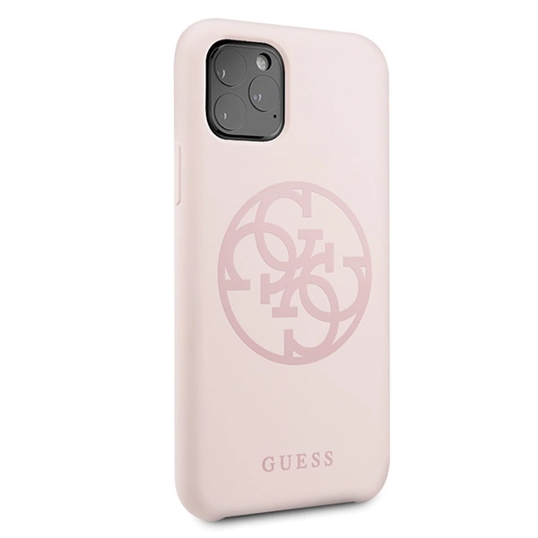 Guess GUHCN58LS4GLP iPhone 11 Pro light pink/light pink hard case Silicone 4G Tone On Toneeng