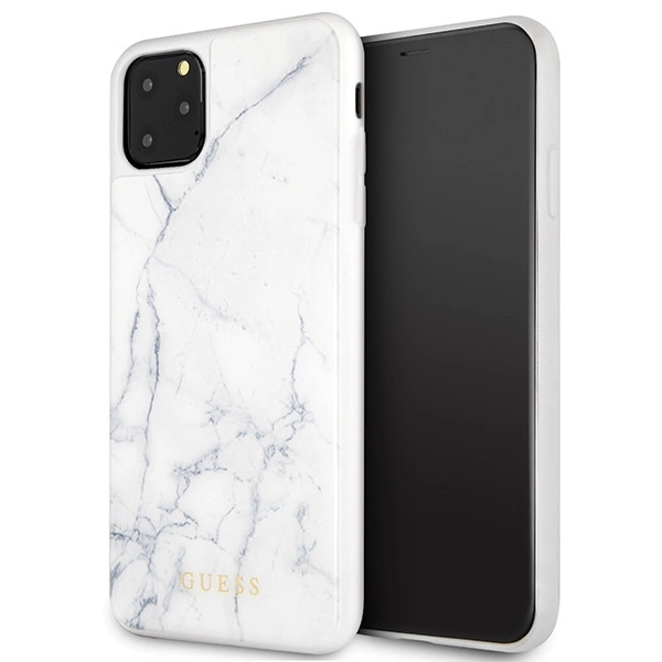 Guess GUHCN65HYMAWH iPhone 11 Pro Max white/white Marbleeng