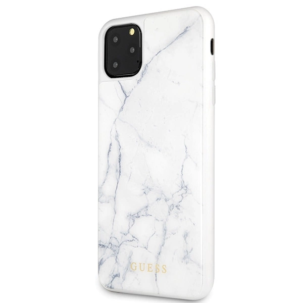 Guess GUHCN65HYMAWH iPhone 11 Pro Max white/white Marbleeng